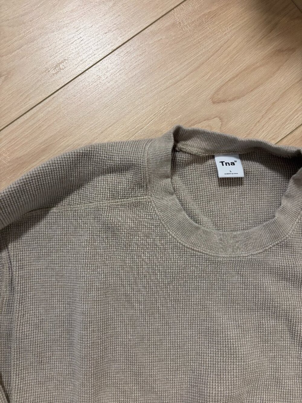 TNA Waffle Sweater - Oatmeal Colour